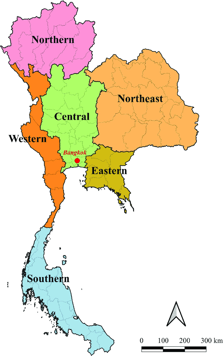 Map Of Thailand Illustrating 6 Regions Https Doiorg 101371 Journalpone0277318g001 